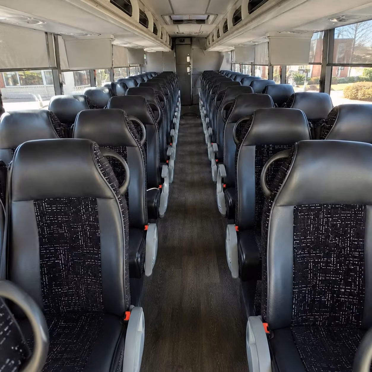 plano charter bus rental inside
